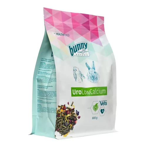 bunnyNature HealthFood UroLowCalcium húgyúti támogató nyúltáp 800 g