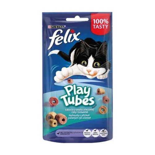 FELIX Play Tubes macska jutalomfalat - sült hal és garnélarák 60g