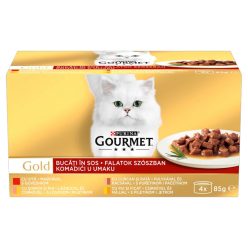   GOURMET Gold Felnőtt macska konzerv - vegyes válogatás - szósz 4 x 85g