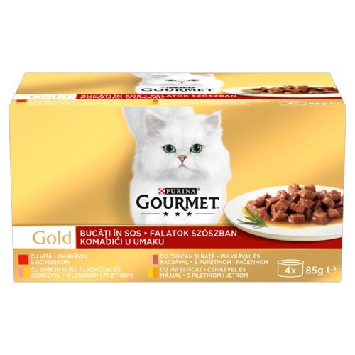 GOURMET Gold Felnőtt macska konzerv - vegyes válogatás - szósz 4 x 85g