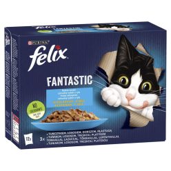   FELIX Fantastic Felnőtt macska alutasak - halas válogatás 12 x 85g