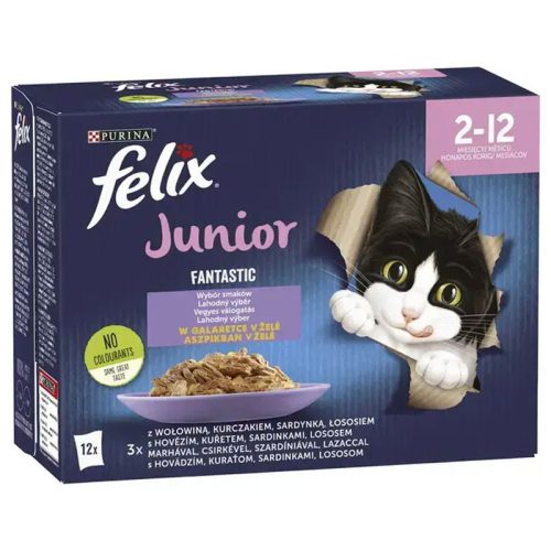 FELIX Fantastic Kölyök macska alutasak -  vegyes válogatás 12 x 85g