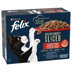   FELIX Deliciously Sliced Felnőtt macska alutasak - házias válogatás 12 x 80g