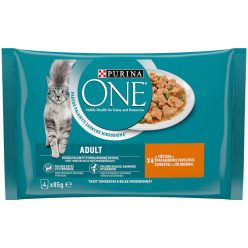PURINA ONE Felnőtt macska alutasak - csirke 4 x 85g