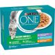 PURINA ONE Felnőtt Benti macska alutasak - csirke & borjú & tonhal 12 x 85g