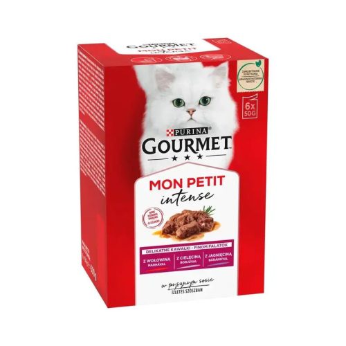 GOURMET Mon Petit Felnőtt macska alutasak - marha, borjú & bárány 6 x 50g