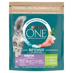   PURINA ONE SENSITIVE Pulykában és rizsben gazdag száraz macskaeledel 800g