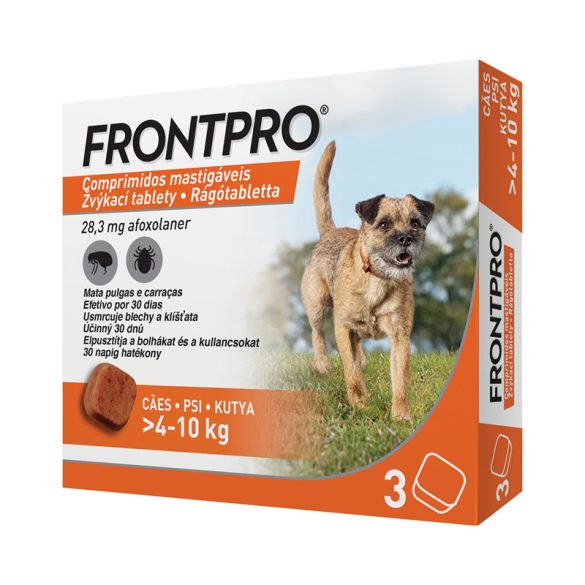 Frontpro rágótabletta kutyáknak bolhák és kullancsok ellen S (4-10kg) 3db