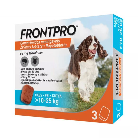 Frontpro rágótabletta kutyáknak bolhák és kullancsok ellen M (10-25kg) 3db