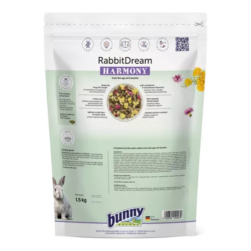bunnyNature RabbitDream Harmony felnőtt nyúltáp 1,5 kg