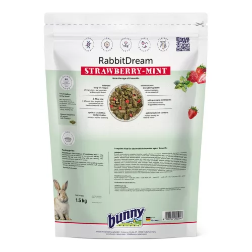 bunnyNature RabbitDream Strawberry-Mint nyúltáp 1,5 kg