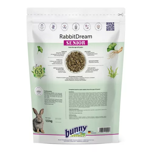 bunnyNature RabbitDream Senior idős nyúltáp 1,5 kg
