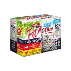   FitActive FitaBox Felnőtt macska alutasak - marha & csirke 12 x 100g