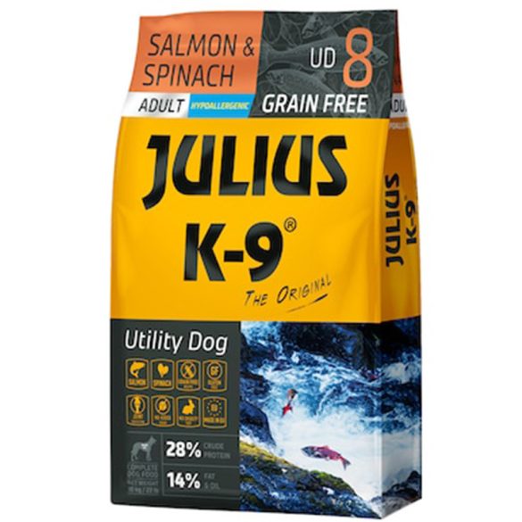 JULIUS-K9 Utility Dog Adult Hypoallergenic Salmon&Spinach 10kg