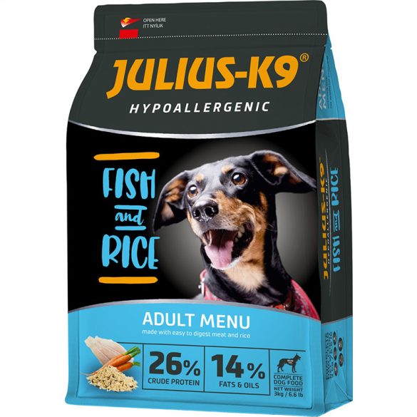 JULIUS-K9 Dog Adult Hypoallergenic Fish&Rice 12kg