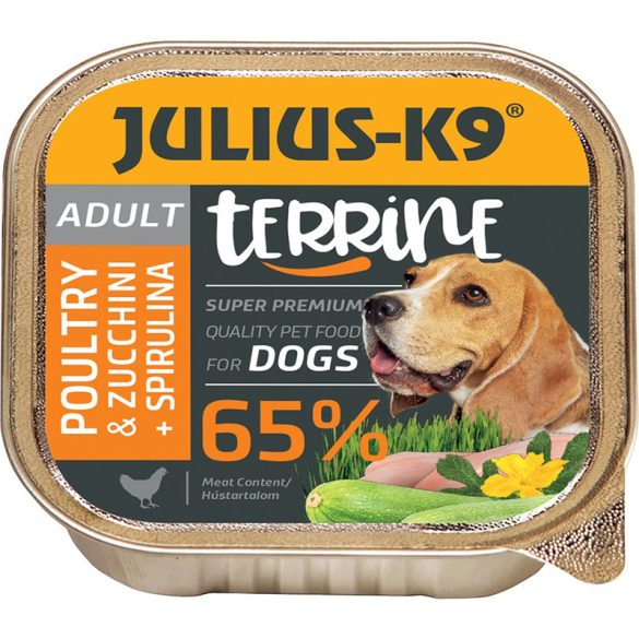 JULIUS-K9 Dog Terrine Adult Poultry & Zucchini & Spirulina 150g