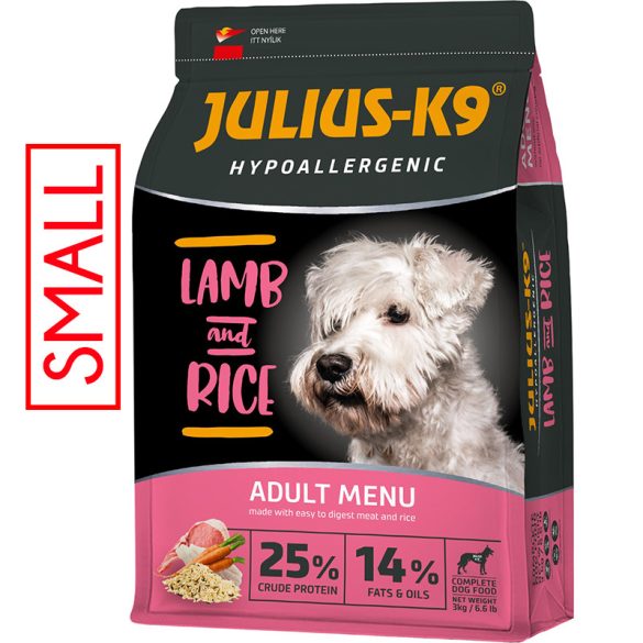 JULIUS-K9 Dog Adult Hypoallergenic Small Lamb&Rice 3kg