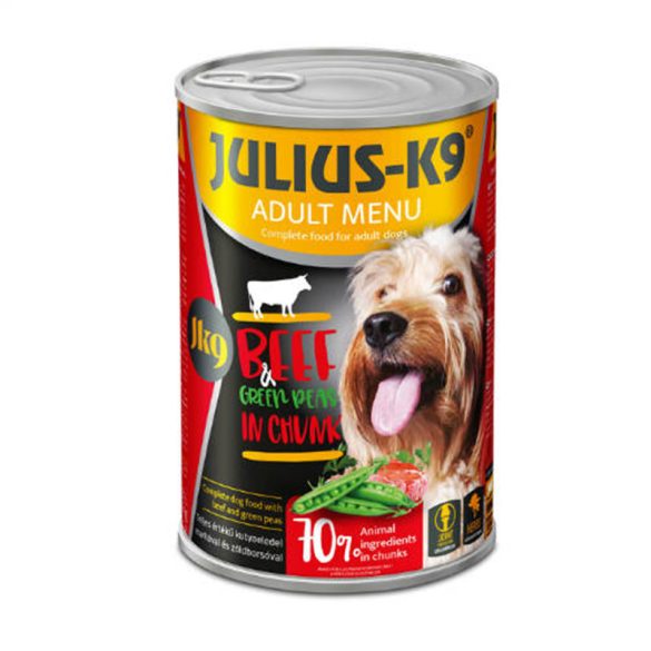 JULIUS-K9 Beef&Green peas konzerv 1240g
