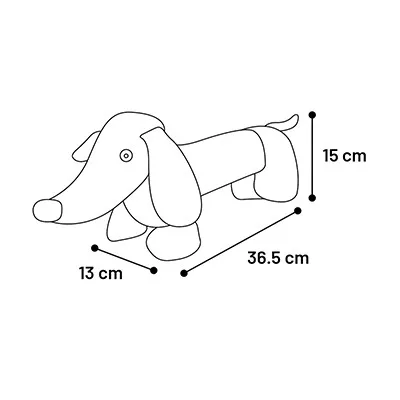Flamingo plüss játék Tacskó fekete/rózsaszín 35cm 