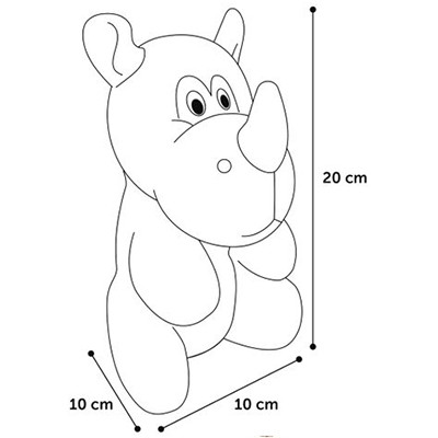 Flamingo játék plüss rinocérosz 20cm - Kifutó