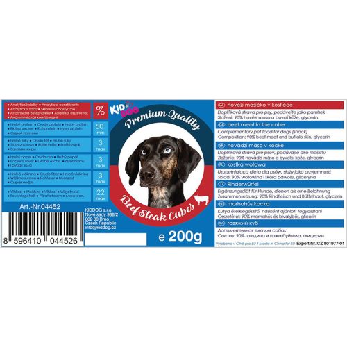 KID DOG Prémium marhahús kockák 200g 