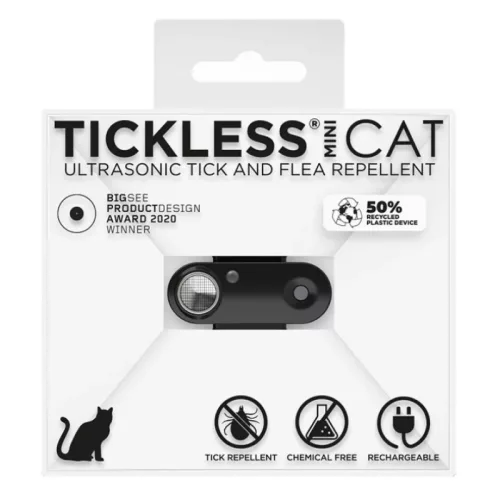Tickless® Mini Vegyszermentes, tölthető kullancs- és bolhariasztó készülék macskáknak fekete