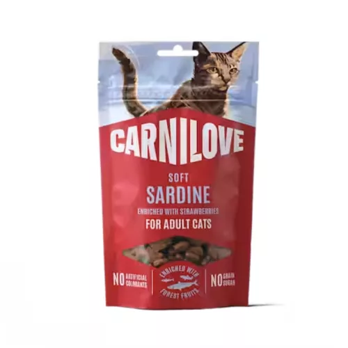 CarniLove Cat Soft Snack szardínia eperrel 50 g