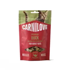 CarniLove Cat Crunchy Snack kacsa málnával 50 g