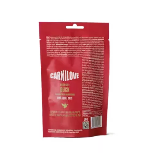 CarniLove Cat Crunchy Snack kacsa málnával 50 g