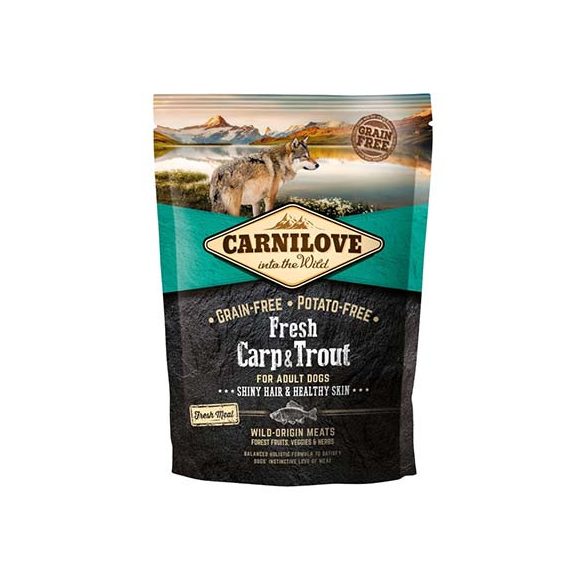 Carnilove Fresh Adult Dog Carp & Trout Hair & Healthy Skin, Ponty & Pisztráng Hússal 1,5kg