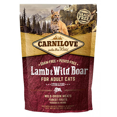 Carnilove Adult Lamb & Wild Boar, Bárány és Vaddisznó Hússal 1,5kg