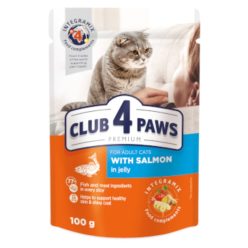 CLUB 4 PAWS Felnőtt macska alutasak - lazac 100g