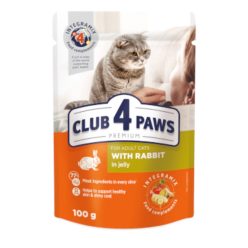 CLUB 4 PAWS Felnőtt macska alutasak - nyúl 100g