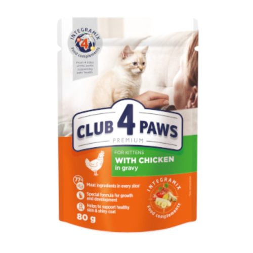CLUB 4 PAWS Felnőtt macska alutasak - csirke 100g