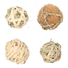 Flamingó töltött szizál és rattan labda 4db 5cm