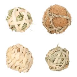 Flamingó töltött szizál és rattan labda 4db 5cm