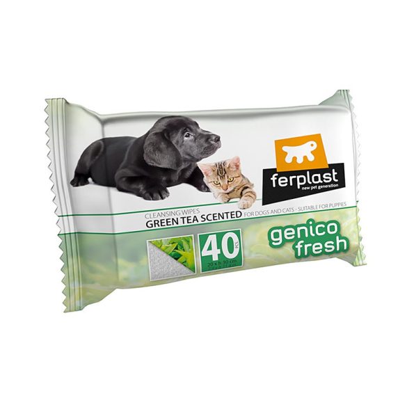 Ferplast Tisztítókendő zöld teás kutya-macska 40db-os