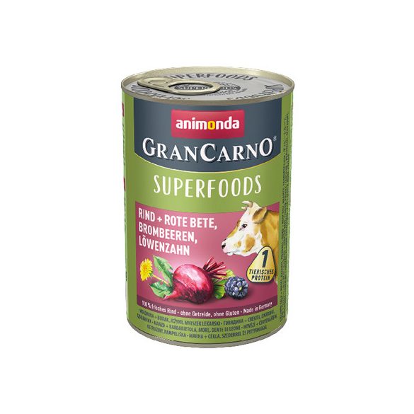 GranCarno Adult Superfoods marha, cékla, szeder, pitypang 400g 