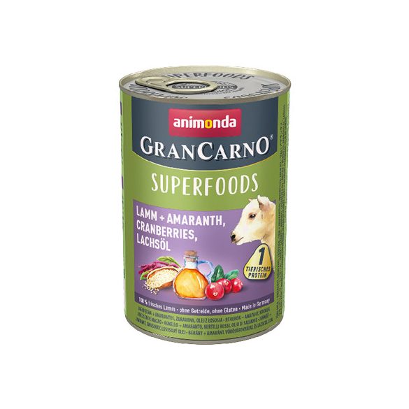 GranCarno Adult Superfoods bárány, amaránt, áfonya, lazacolaj