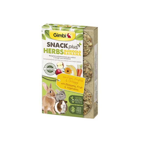 Gimbi snack plus herbs körömvirág és banán 50g - Kifutó