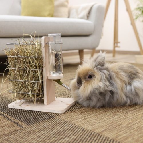 Kerbl fa széna tartó és itató 27cm