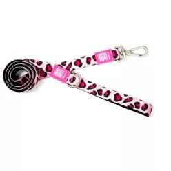 Max & Molly póráz M leopard pink 1,2 m / 20mm