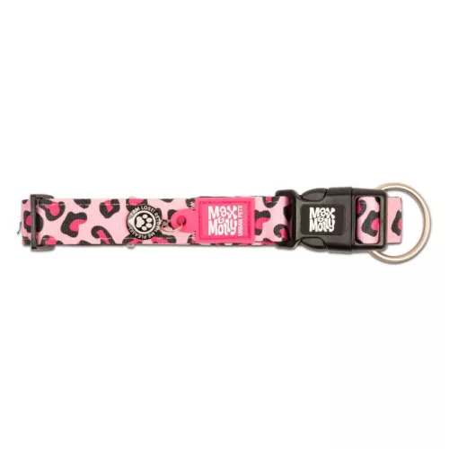 Max & Molly Smart ID nyakörv L leopard pink 39-62cm / 25mm