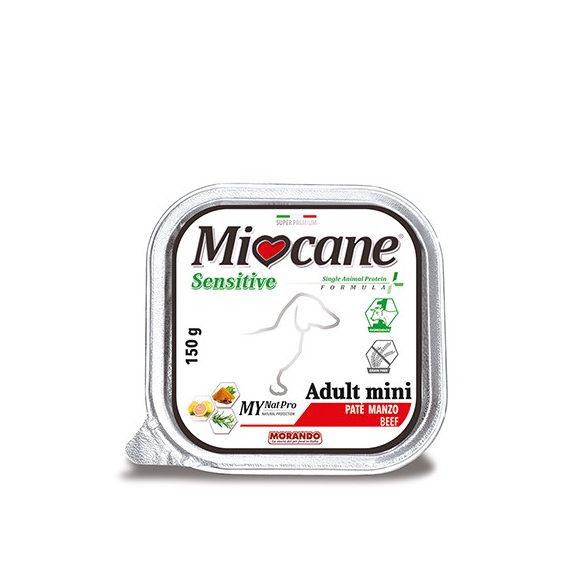 Miocane Dog Adult Mini Sensitive Paté Beef 150g