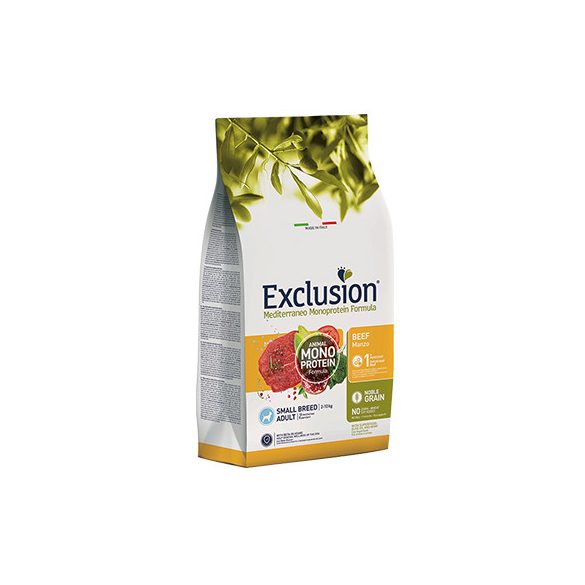Exclusion Mediterraneo Monoprotein Noble Grain Adult Beef Small 2kg