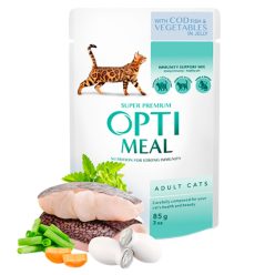 OPTIMEAL Felnőtt macska alutasak - tőkehal & zöldség 85g