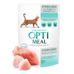   OPTIMEAL Felnőtt Steril macska alutasak - pulyka & csirke 85g