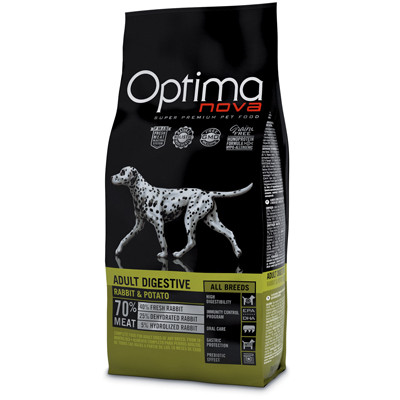 Visán OptimaNova Dog Adult Digestive Rabbit & Potato 12Kg