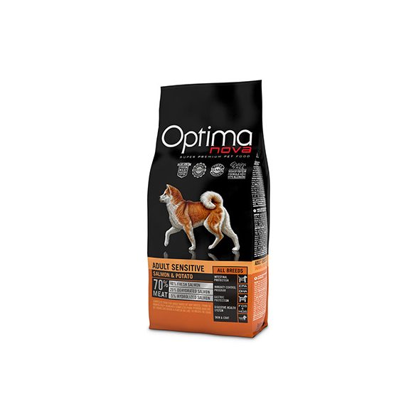 Visán OptimaNova Dog Adult Sensitive Salmon & Potato 12Kg