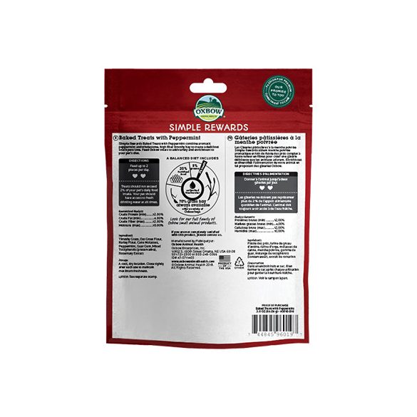 Oxbow - Simple Rewards - Baked Treats with Peppermint - Borsmenta 85g 